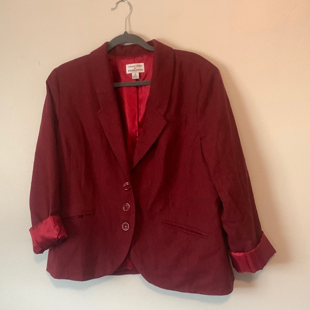 Pendleton Red Wool Blazer